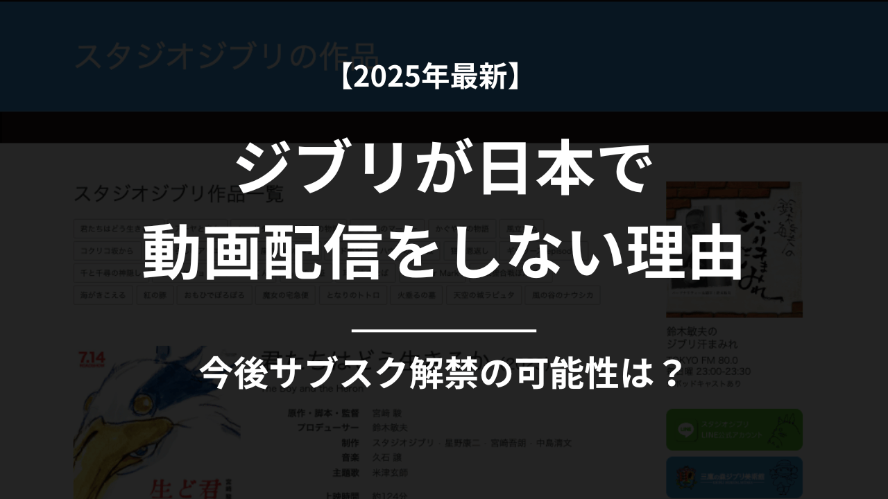 ジブリ 動画 配信 しない 理由