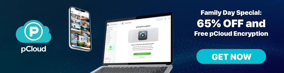 pCloud 패밀리 플랜 65% 할인 및 무료 암호화